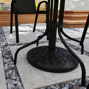 Garden Parasol Base 12kg Round Resin Heavy Duty Outdoor Umbrella Stand for 38mm or 48mm Poles, Black