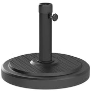 Garden Parasol Base 22kg Round HDPE Sun Umbrella Stand Heavy Duty for 38mm or 48mm Outdoor Poles, Black
