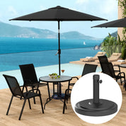 Garden Parasol Base 22kg Round HDPE Sun Umbrella Stand Heavy Duty for 38mm or 48mm Outdoor Poles, Black