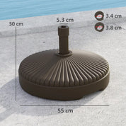 Garden Parasol Base Holder 28kg Sand Filled 23kg Water Filled Outdoor Umbrella Stand Weight, Brown