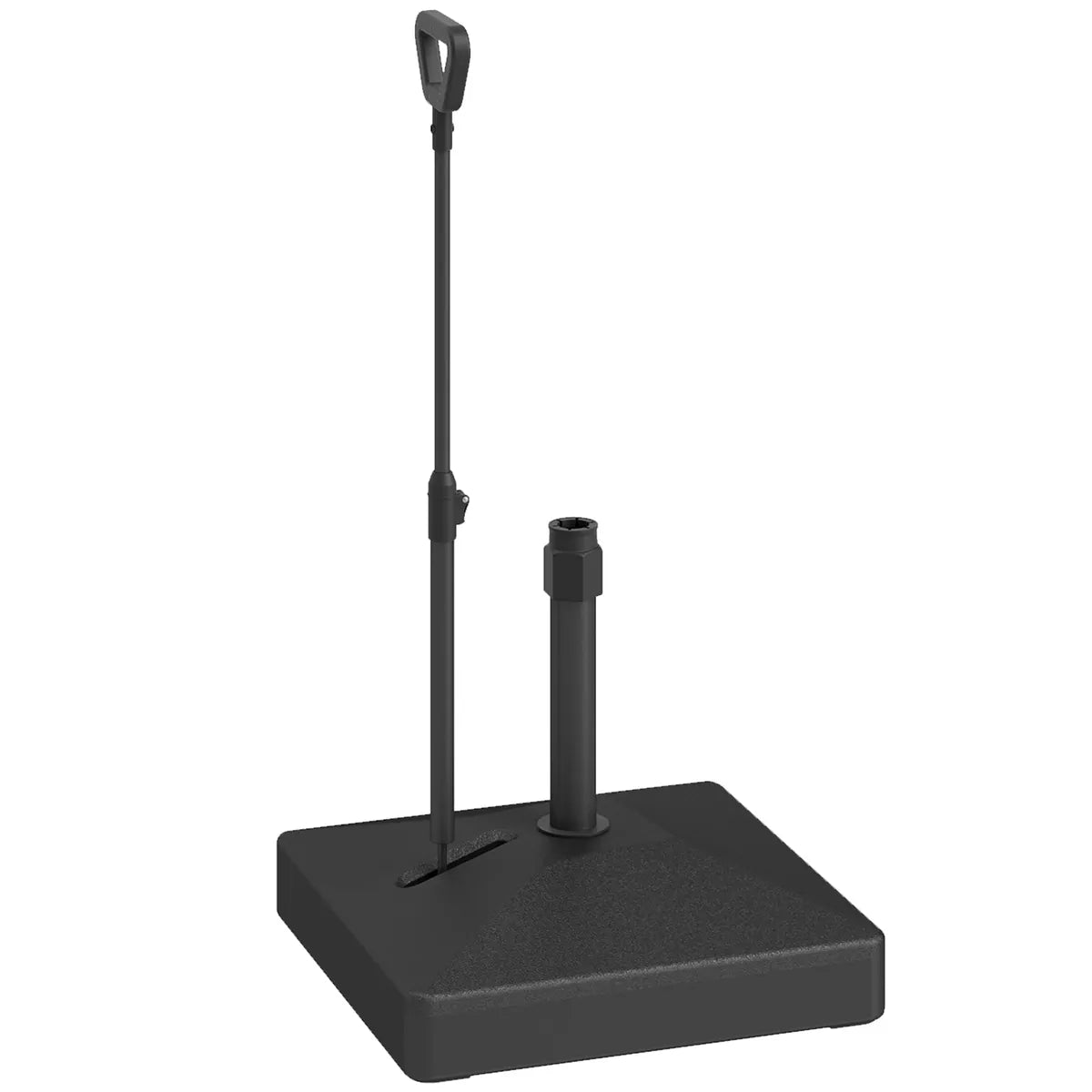 Garden Parasol Base with Adjustable Wheels Handle Filled Up to 55kg with Stand or 45kg with Water for 35mm 38mm 48mm Poles, Black