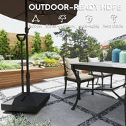 Garden Parasol Base with Adjustable Wheels Handle Filled Up to 55kg with Stand or 45kg with Water for 35mm 38mm 48mm Poles, Black