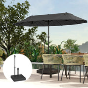 Garden Parasol Base with Adjustable Wheels Handle Filled Up to 55kg with Stand or 45kg with Water for 35mm 38mm 48mm Poles, Black