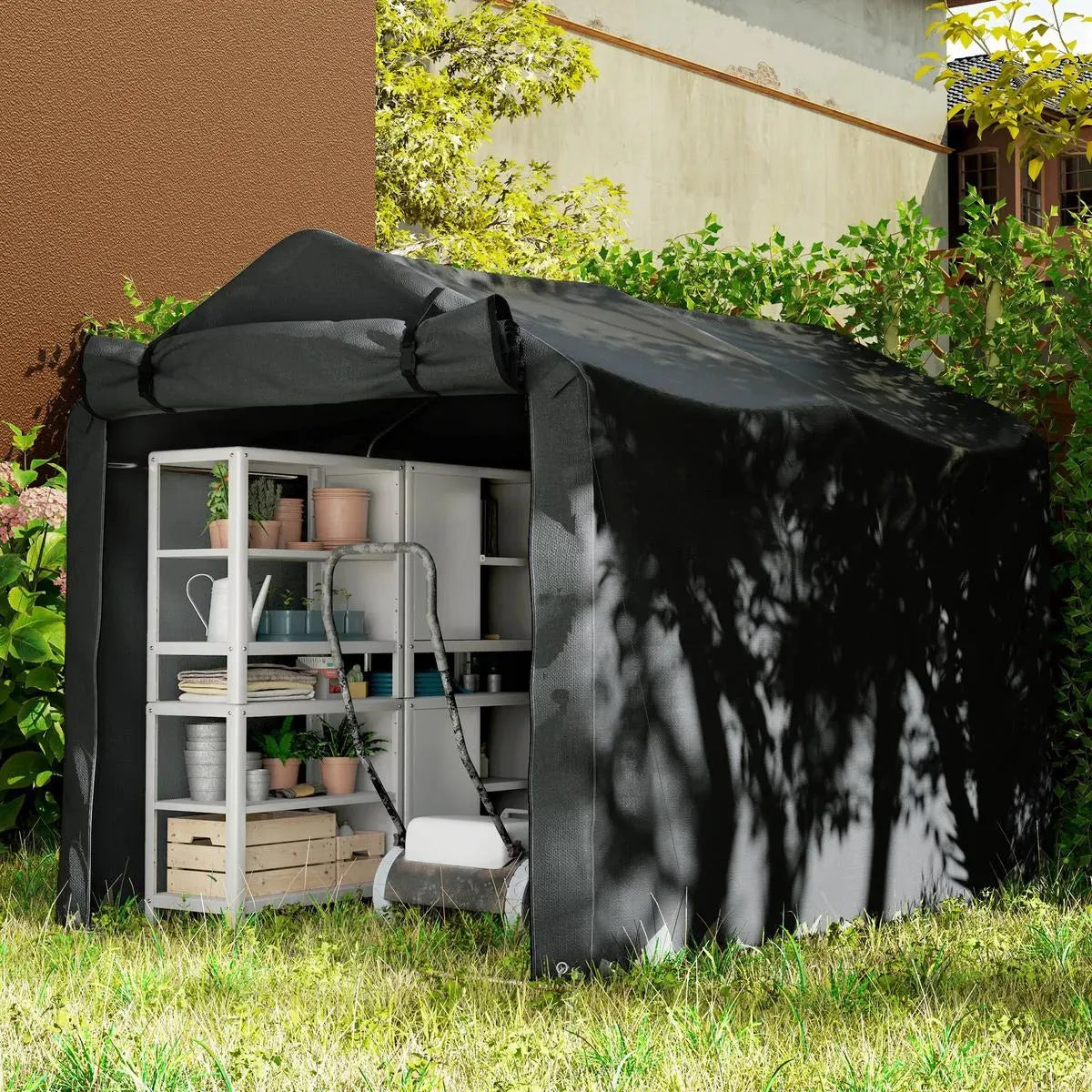 Octagonal Garden Gazebo, 8-Sided, 6.8×5 m, White Heavy Duty Metal Frame Outdoor Marquee Party & Wedding Canopy