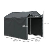 Octagonal Garden Gazebo, 8-Sided, 6.8×5 m, White Heavy Duty Metal Frame Outdoor Marquee Party & Wedding Canopy