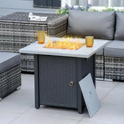 Gas Fire Pit Table, 40,000 BTU, 71×71cm, Black / Grey