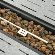 Gas Fire Pit Table, 50,000 BTU, 107×51×63cm, Silver Grey, Smokeless with Protective Cover, Lava Rocks and Lid for Outdoor Patio