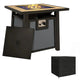 Gas Fire Pit Table, 50,000 BTU, 71×71cm, Grey with Cover