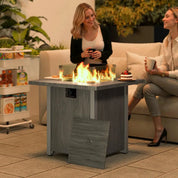 Gas Fire Pit Table, 50,000 BTU, Dark Grey with Cover
