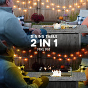 Gas Fire Pit Table, 50,000 BTU, Grey with Cover and Glass Screen