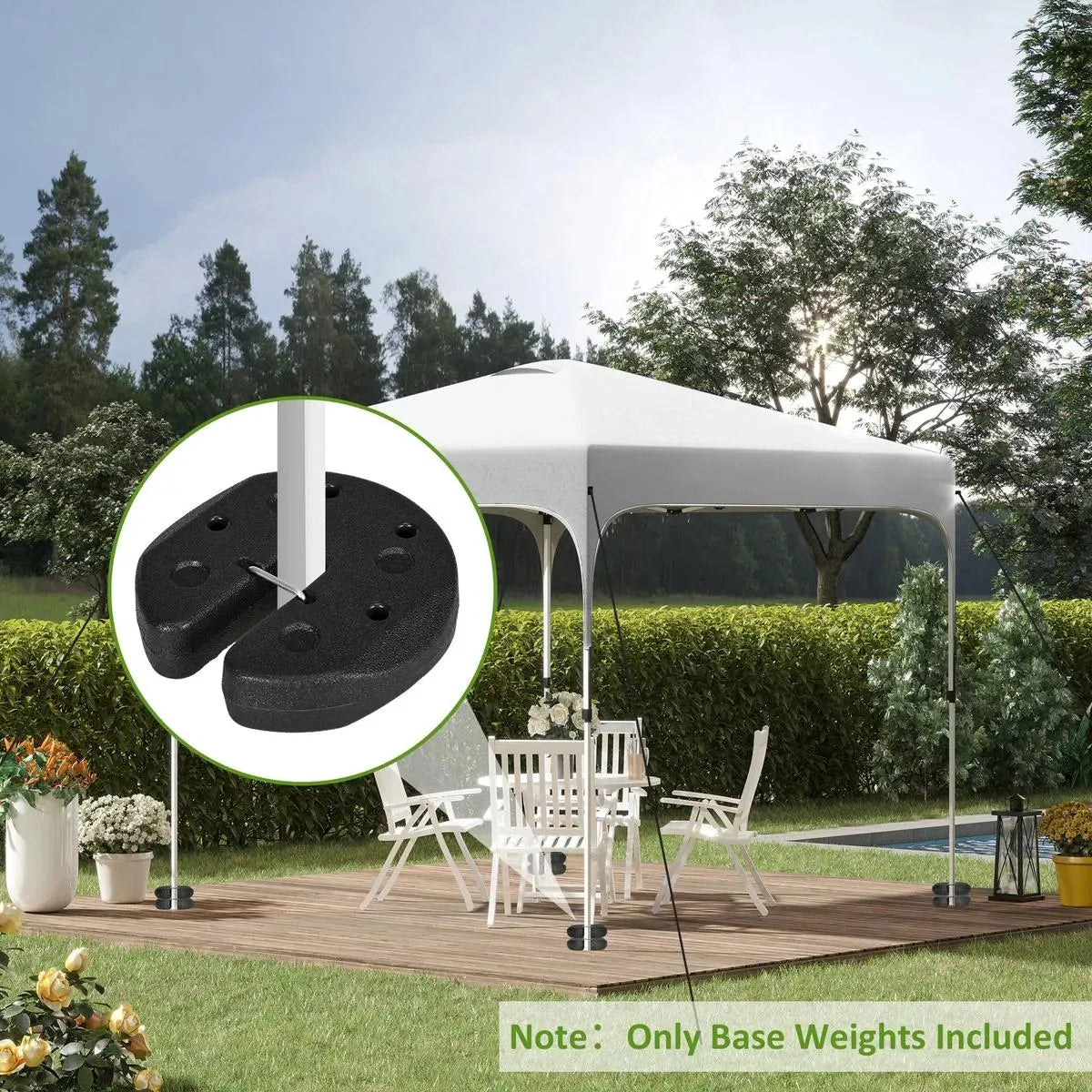 Octagonal Garden Gazebo, 8-Sided, 6.8×5 m, White Heavy Duty Metal Frame Outdoor Marquee Party & Wedding Canopy