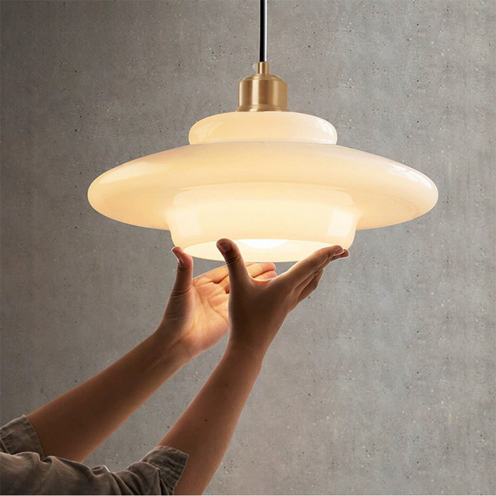 Pendant Light Brass White Glass - RIGELX | Elegant Style