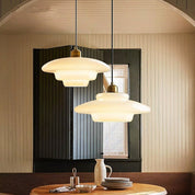 Pendant Light Brass White Glass - RIGELX | Elegant Style