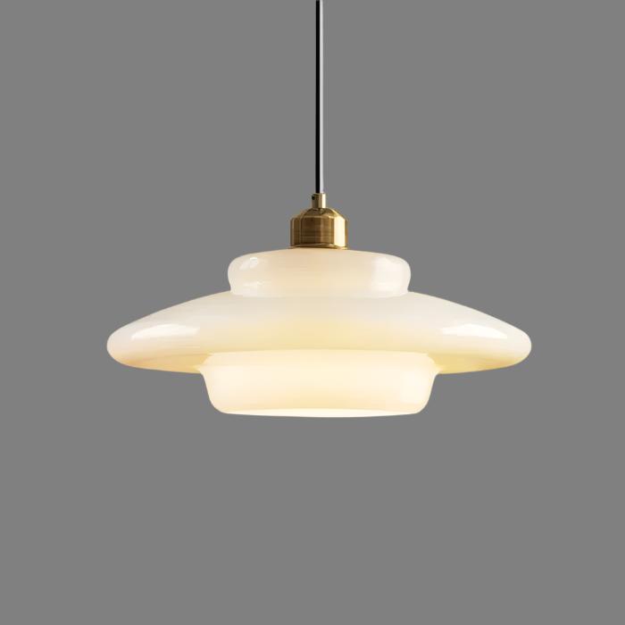 Pendant Light Brass White Glass - RIGELX | Elegant Style
