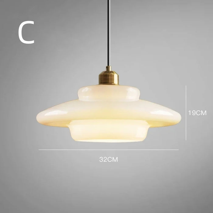 Pendant Light Brass White Glass - RIGELX | Elegant Style