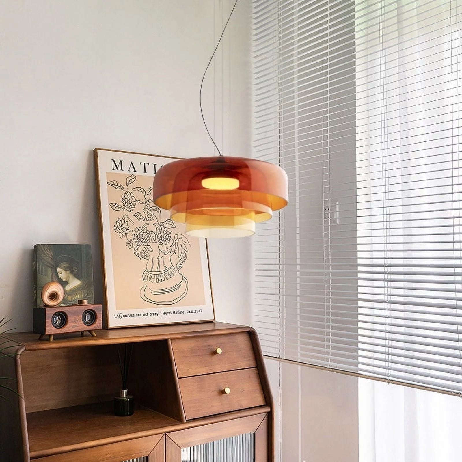 Pendant Light Glass Grey - TELUMX | Warm Ambiance