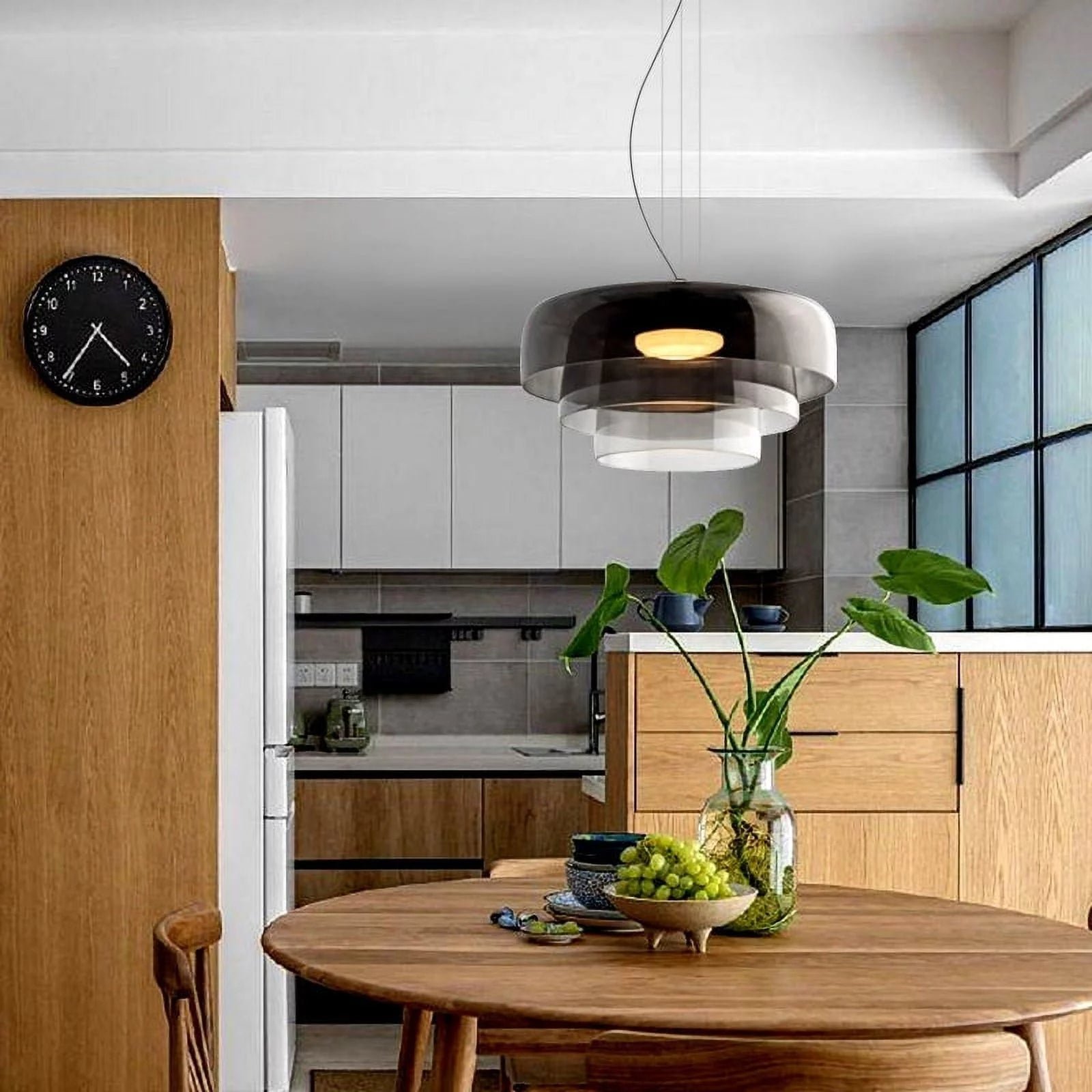 Pendant Light Glass Grey - TELUMX | Warm Ambiance