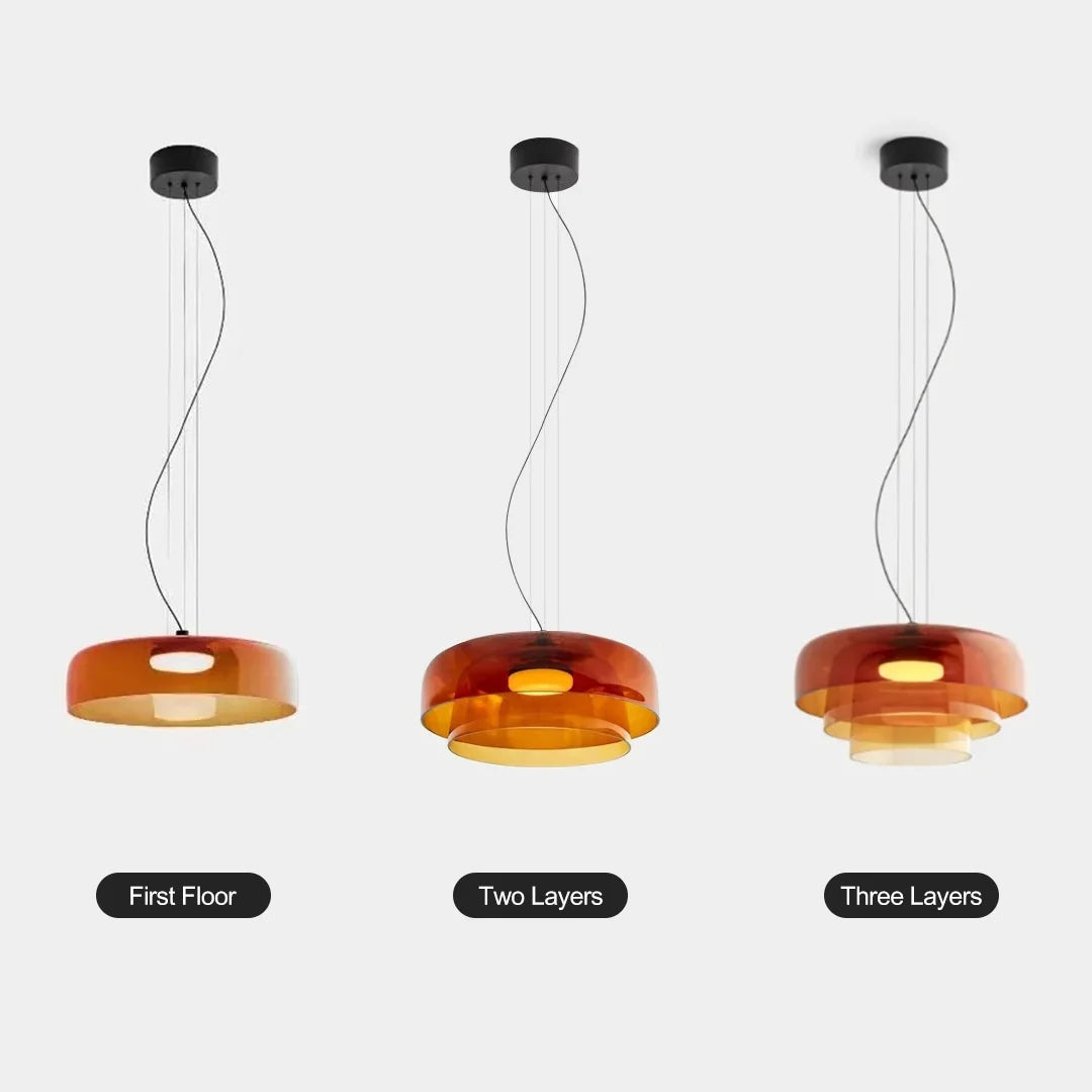 Pendant Light Glass Grey - TELUMX | Warm Ambiance