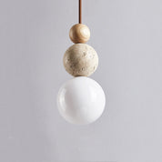 Pendant Light Travertine Stone - TOROID | Elegant Glow