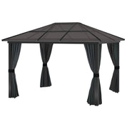 Octagonal Garden Gazebo, 8-Sided, 6.8×5 m, White Heavy Duty Metal Frame Outdoor Marquee Party & Wedding Canopy