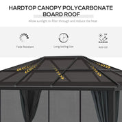 Octagonal Garden Gazebo, 8-Sided, 6.8×5 m, White Heavy Duty Metal Frame Outdoor Marquee Party & Wedding Canopy