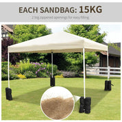 Octagonal Garden Gazebo, 8-Sided, 6.8×5 m, White Heavy Duty Metal Frame Outdoor Marquee Party & Wedding Canopy
