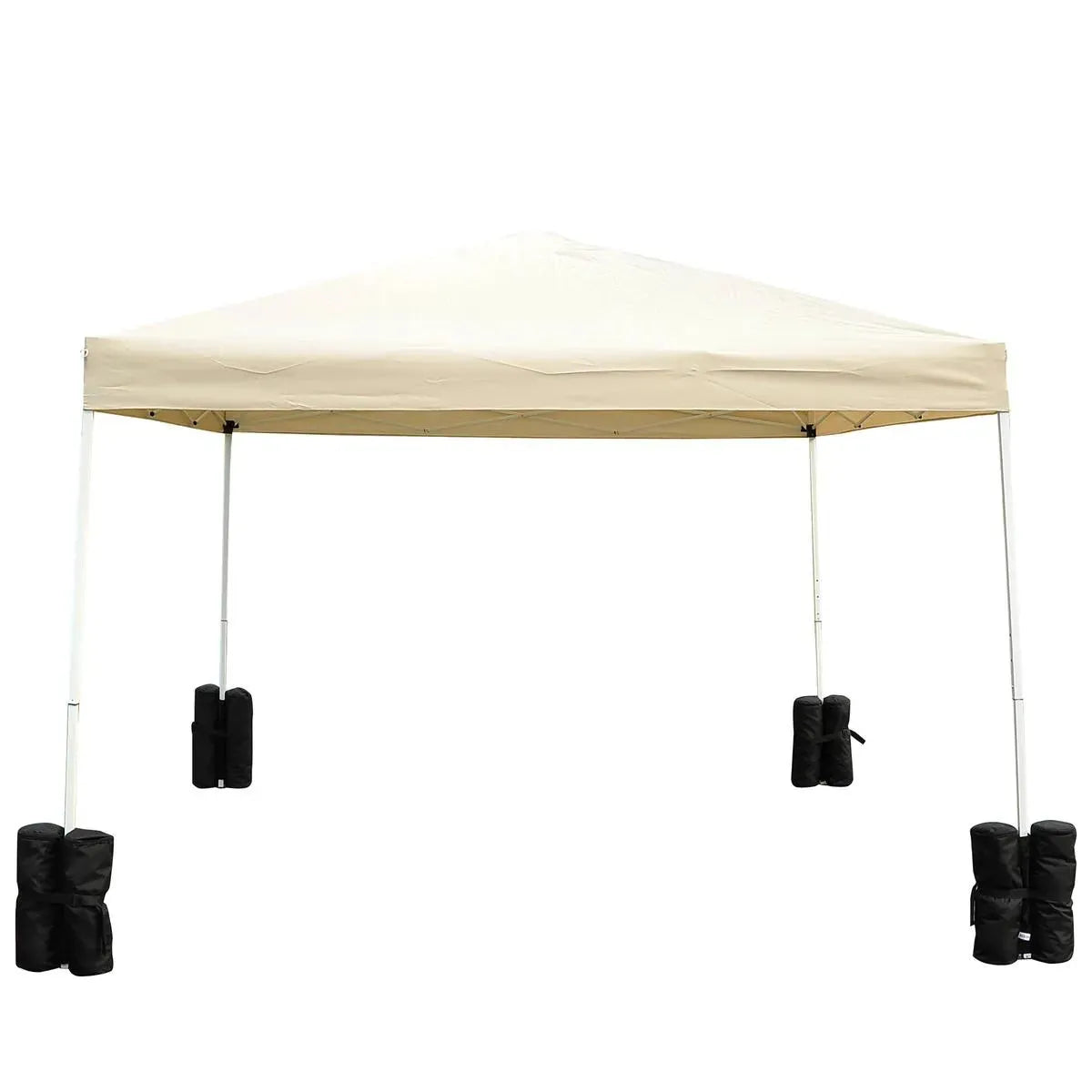 Octagonal Garden Gazebo, 8-Sided, 6.8×5 m, White Heavy Duty Metal Frame Outdoor Marquee Party & Wedding Canopy