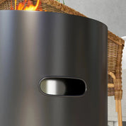 Smokeless Fire Pit Portable Wood Burning, 45cm, Black, Round Metal Bonfire Stove with Poker for Garden Camping