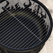 Fire Pit Steel BBQ with Poker, Black