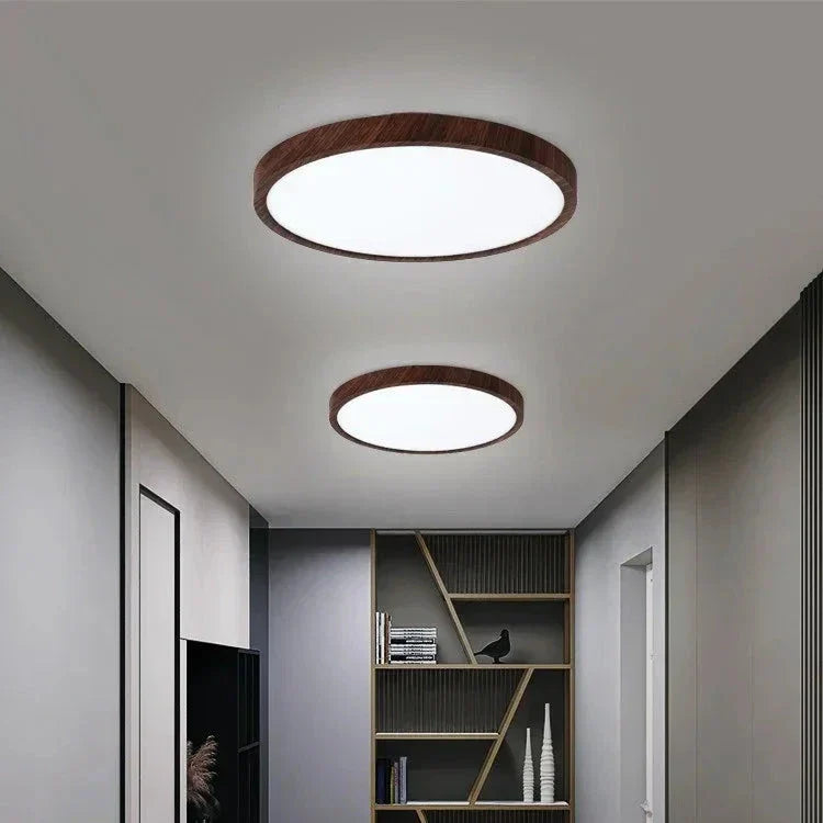 Ceiling Light Walnut Ultra-Thin - AURIGA | Modern Elegance