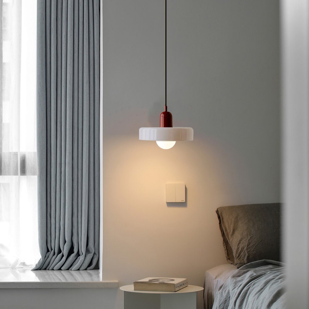 Pendant Light Green Glass Red - MODUSX | Bauhaus Style