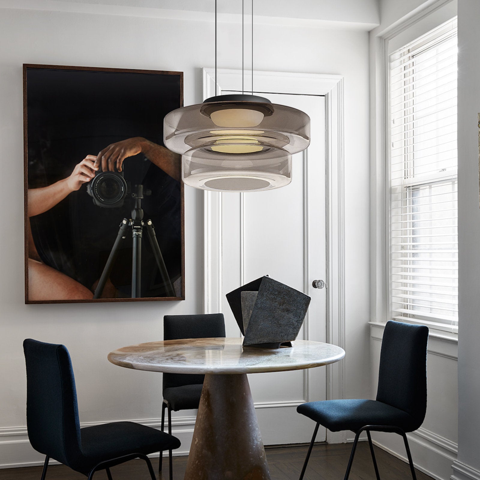 Pendant Light Smoke Grey Glass - TORSUS | Elegant Design