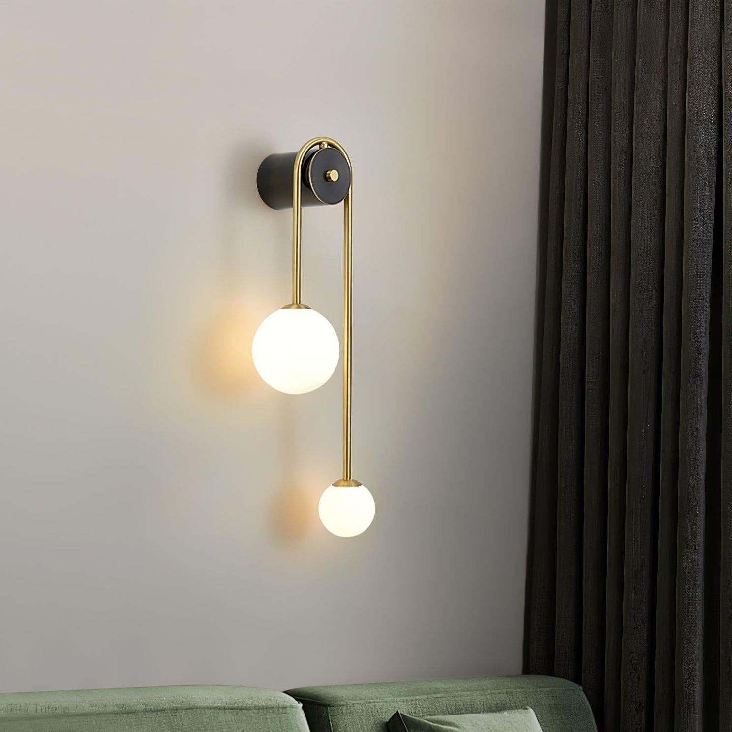 Edge Minimalism Metal Gray Black Brass Glass Wall Lamp Bedroom Living Room