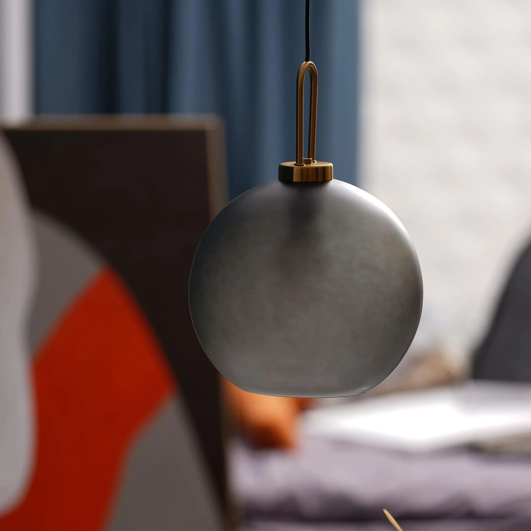 Hailie Modern Round Glass Pendant Light Bedroom Hallway Living Room