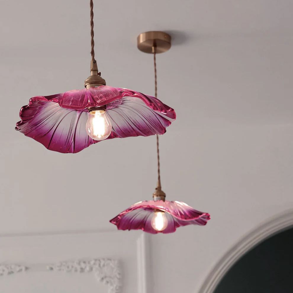 Carins Modern Flower Glass Hanging Pendant Light Dining Room