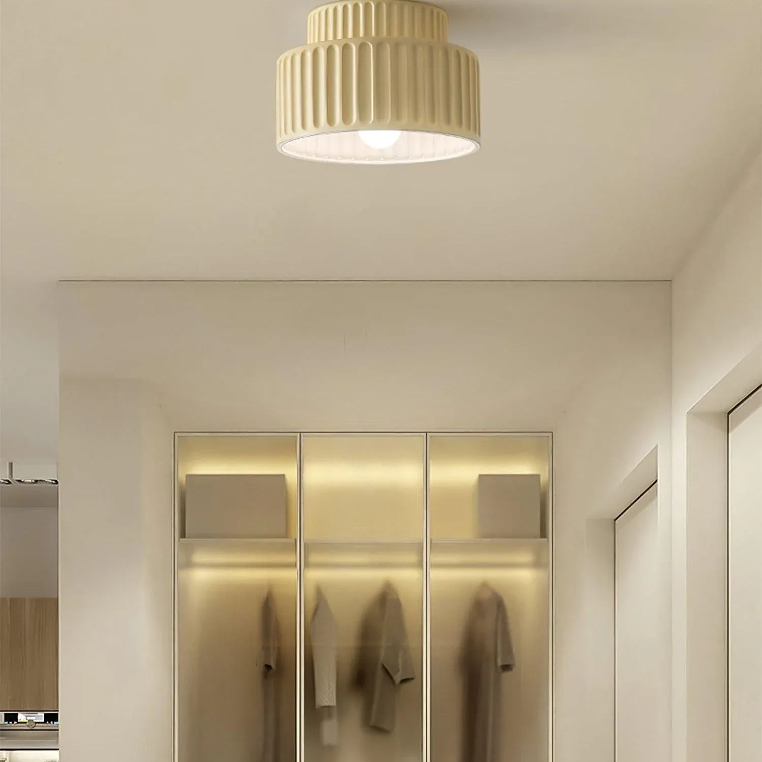 Hailie Modern Beige White Orange Green Ceiling Lamp Bedroom  Dining Room