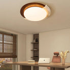 Zaid Vintage Rond Acrylique Bois Plafonnier Chambre à Coucher Salon