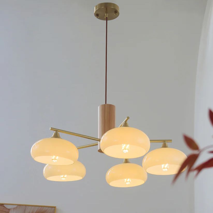 Valentina Moderne Métal Verre Elliptique Lustres Abat Jour Salon Salle À Manger