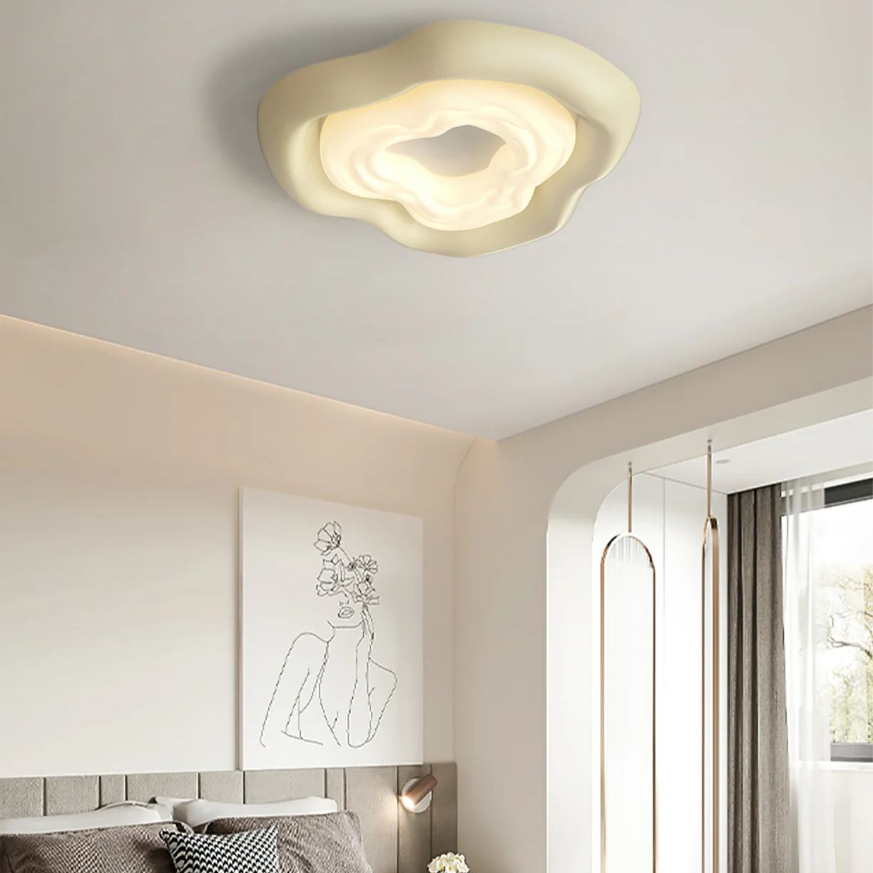 Quinn Insolite Blanc Couleur Crème Roses Plafonnier Salle à Manger