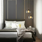 Hailie Moderne Rond Verre Suspensions Chambre à Coucher Salon Couloir