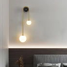 Edge Minimalisme Métal Gris Noir Laiton Verre Applique Murale Chambre à Coucher Salon