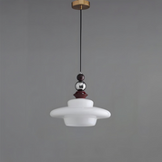 Pendant Light Beige Glass Medieval - VOLTIS | Elegant
