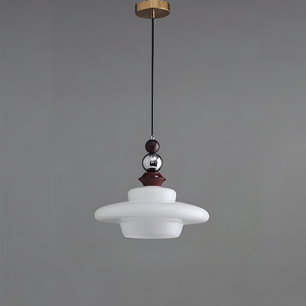 Pendant Light Beige Glass Medieval - VOLTIS | Elegant