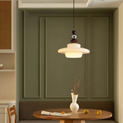 Pendant Light Beige Glass Medieval - VOLTIS | Elegant