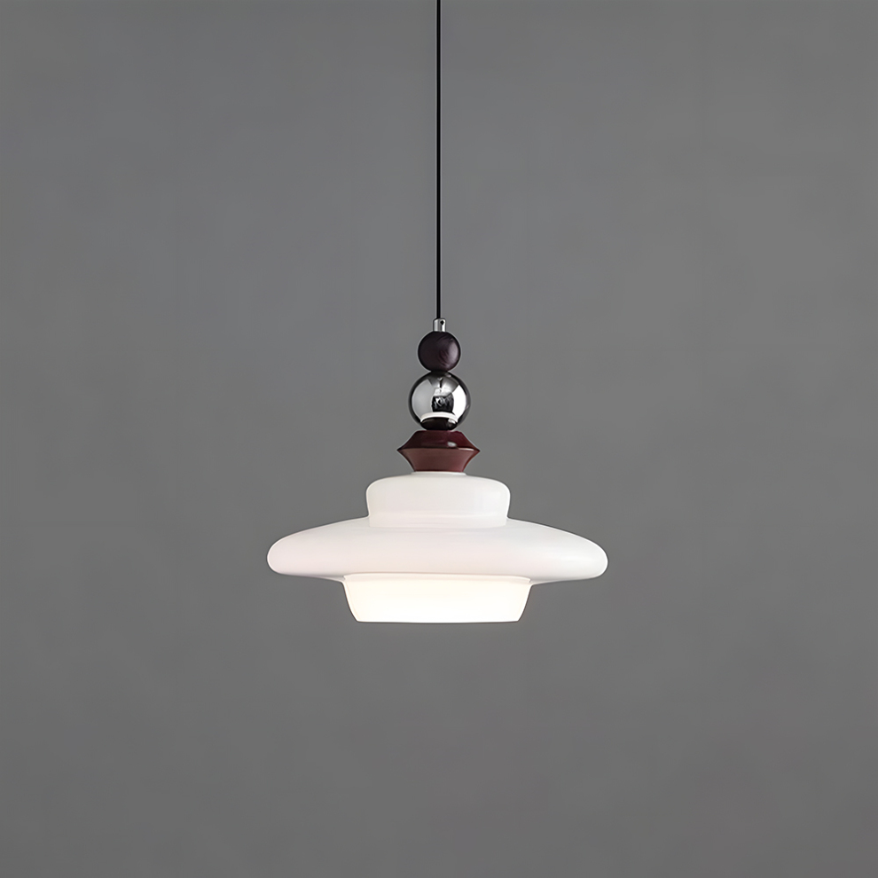 Pendant Light Beige Glass Medieval - VOLTIS | Elegant