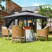 Cantilever Parasol 3x3m Aluminium Frame Crank Tilt 360° Rotation Double Top Garden Umbrella with Cover Cross Base Only, Light Grey