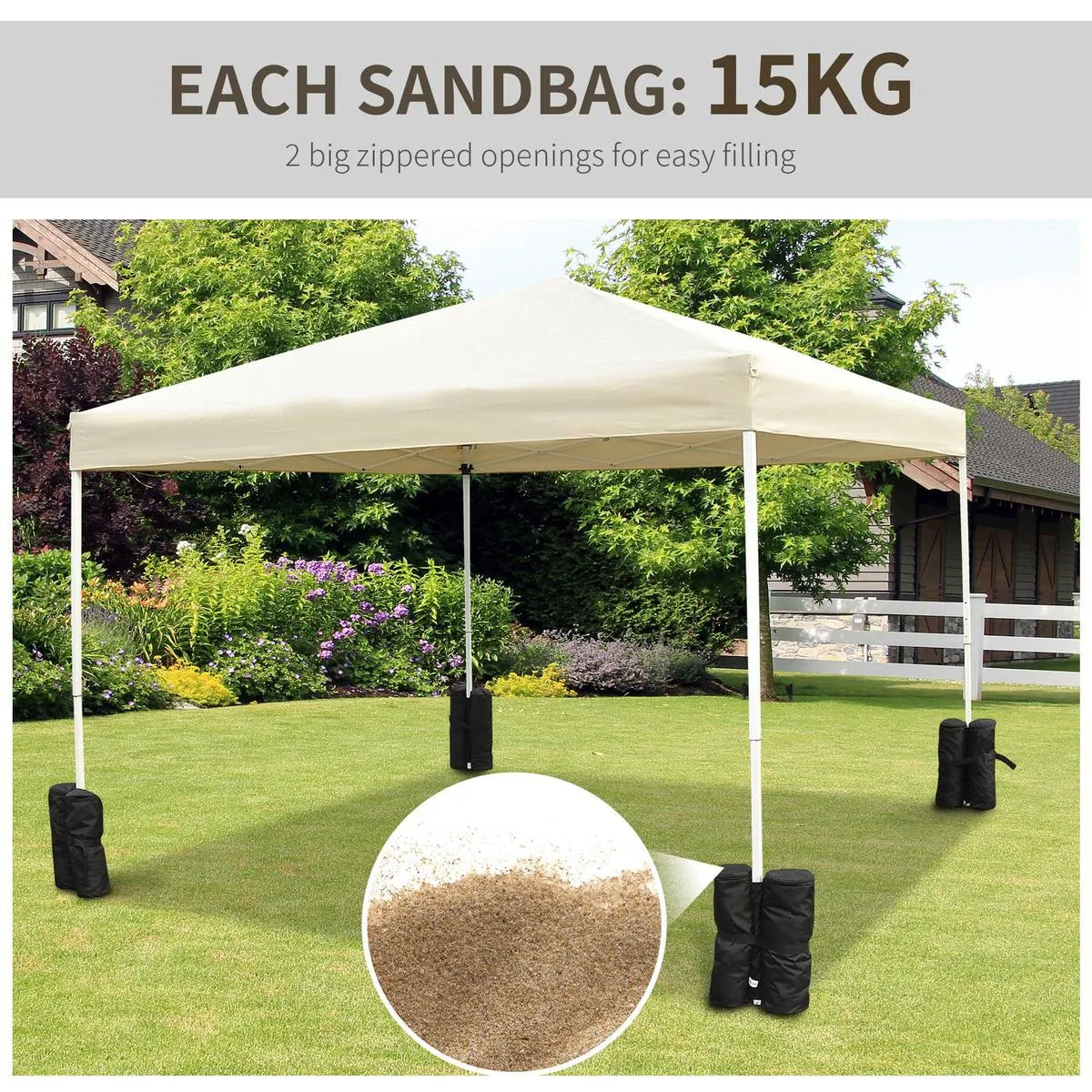 Octagonal Garden Gazebo, 8-Sided, 6.8×5 m, White Heavy Duty Metal Frame Outdoor Marquee Party & Wedding Canopy