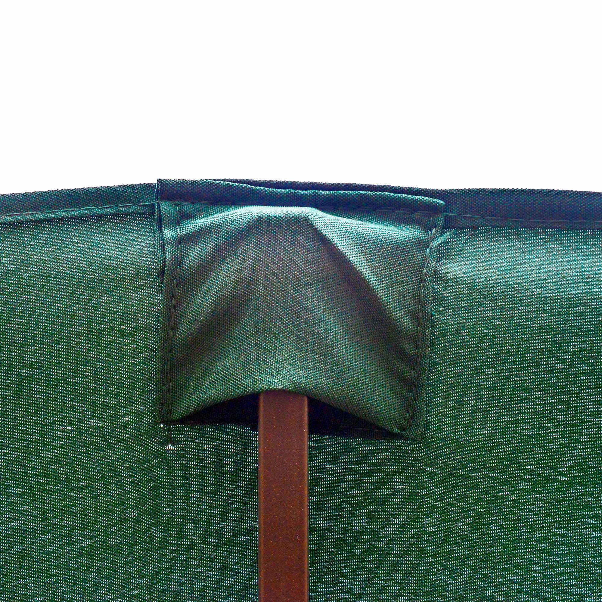 Double-Sided Sun Umbrella Canopy 4.6m Crank Shade with Cross Base, Dark Green