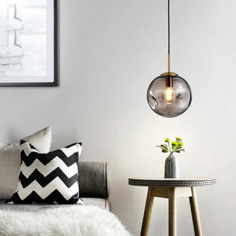 Pendant Light Smoky Gray Glass - OHMEXA | Warm Ambiance