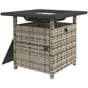 Fire Pit Table, 50,000 BTU, 72.5×72.5cm, Grey with Cover